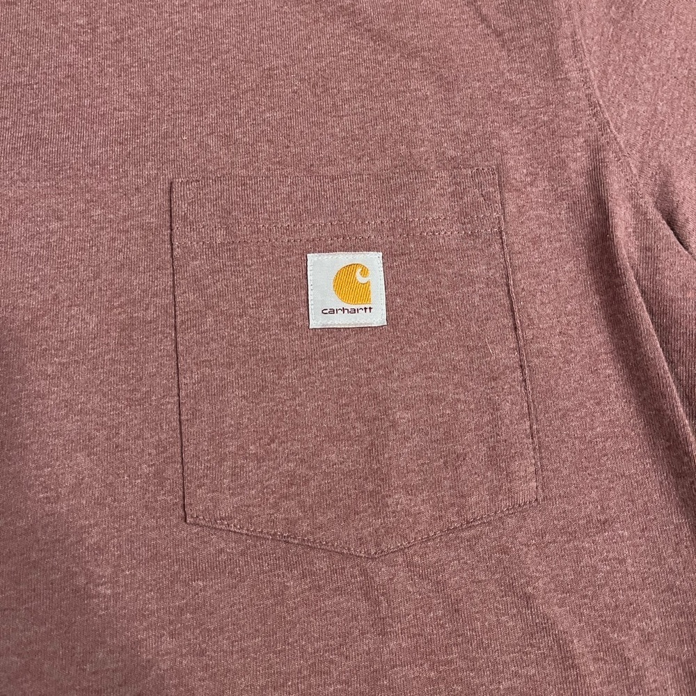 Carhartt Heavyweight Short Sleeve Pocket T-Shirt Heathered Apple Butter Medium - Picture 3 of 6